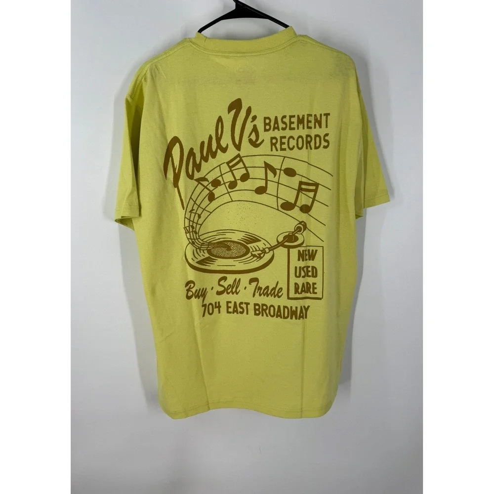 Vans Mens Paul V's Basement Records Graphic T-Shirt Lime Green Size XXL